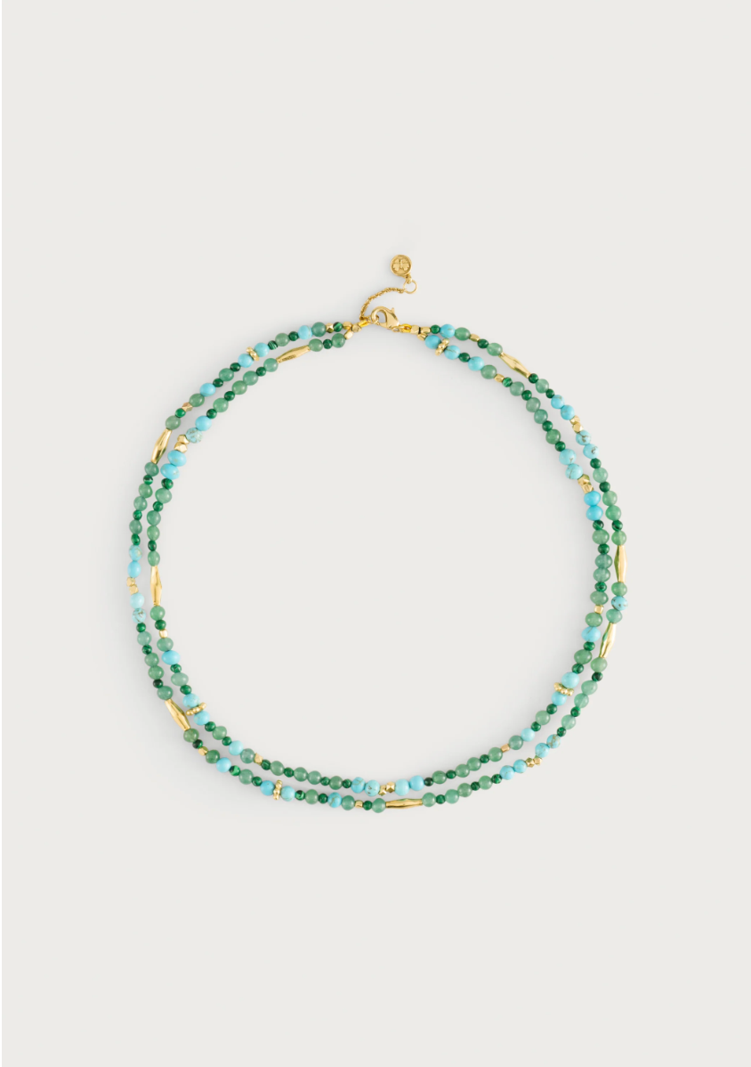 Milos Beaded Necklace, Turquoise