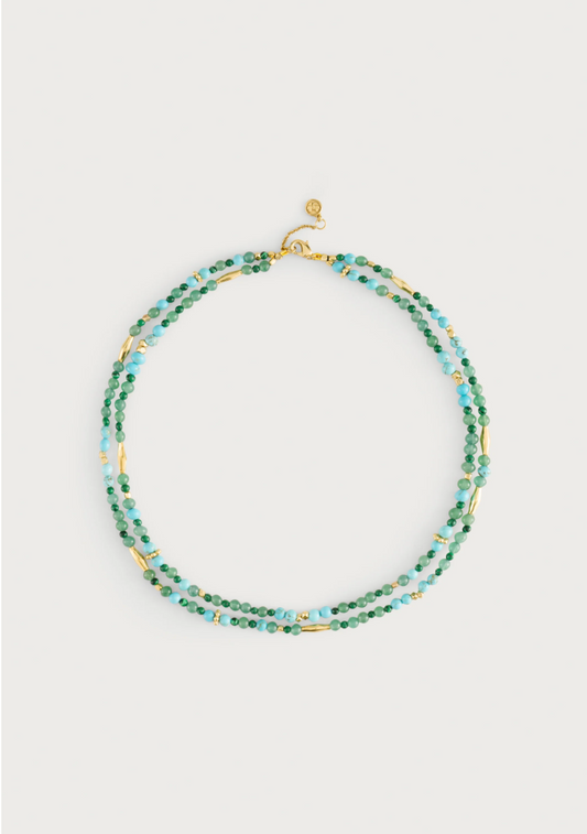 Milos Beaded Necklace, Turquoise