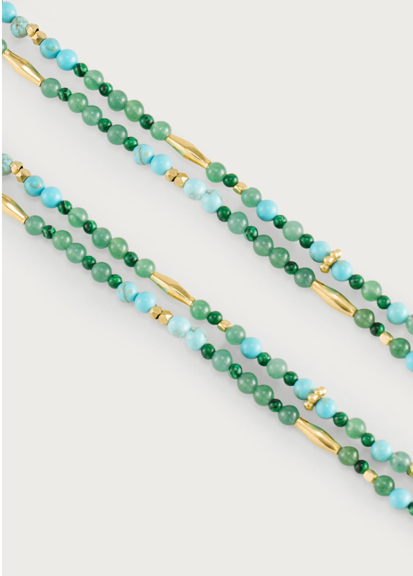 Milos Beaded Necklace, Turquoise