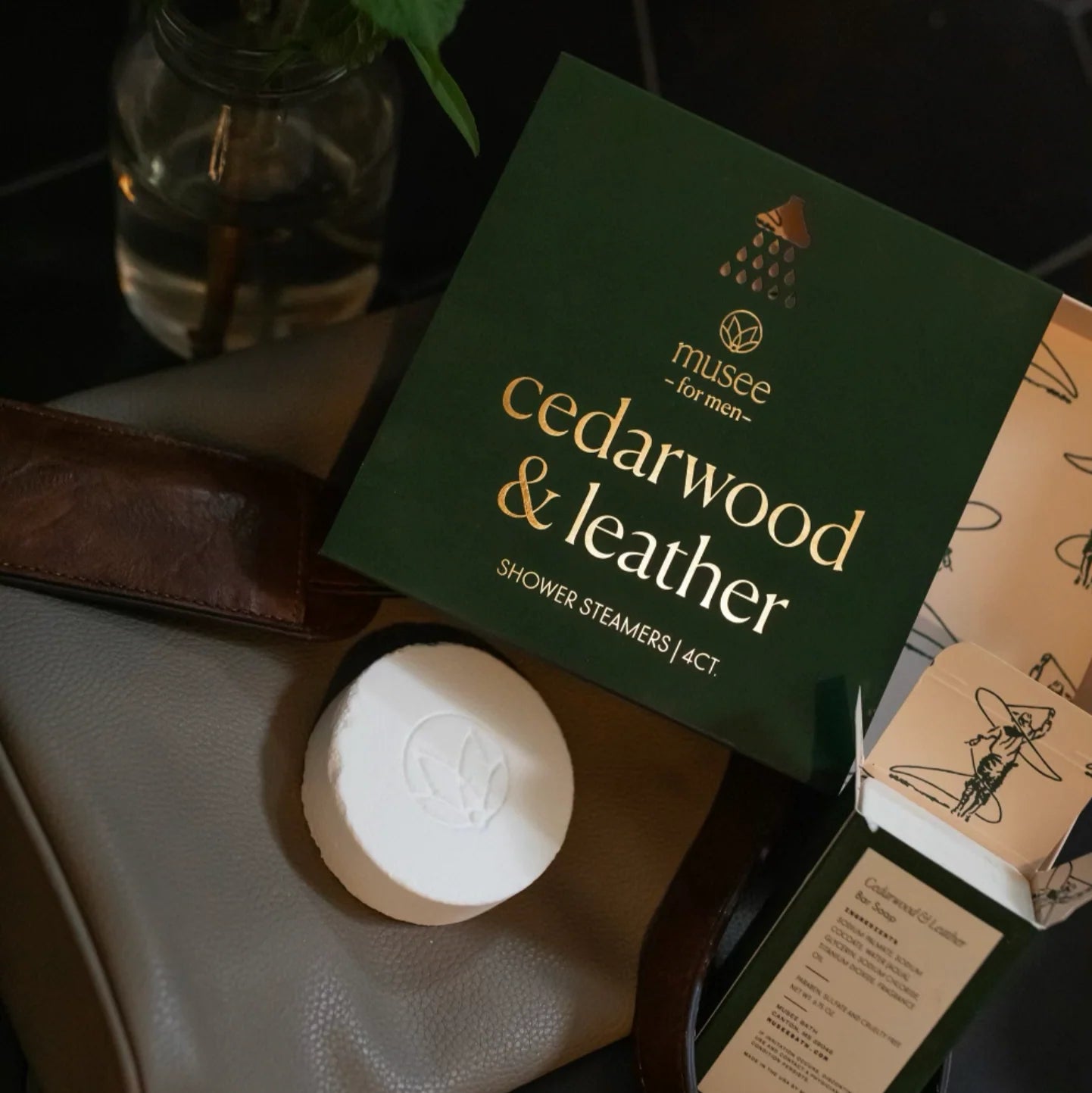 Cedarwood & Leather Shower Steamers