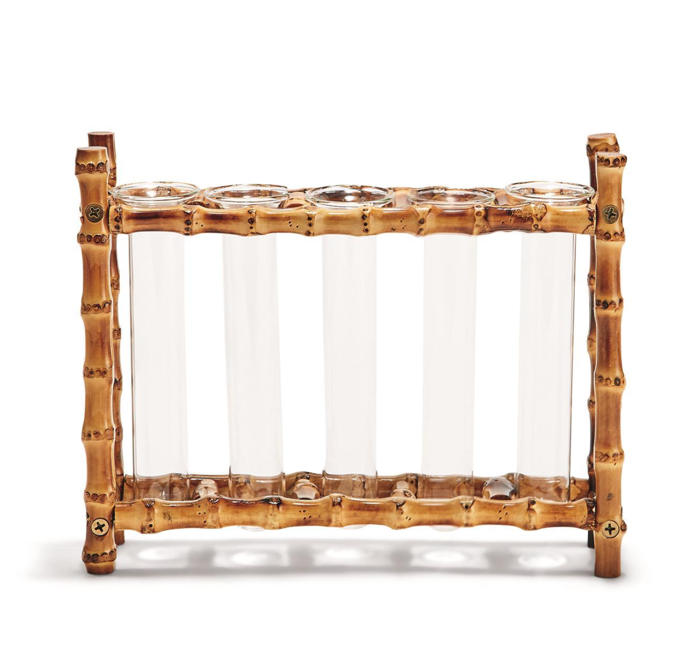 Natural Bamboo Vase Includes 5 Glass Tubes