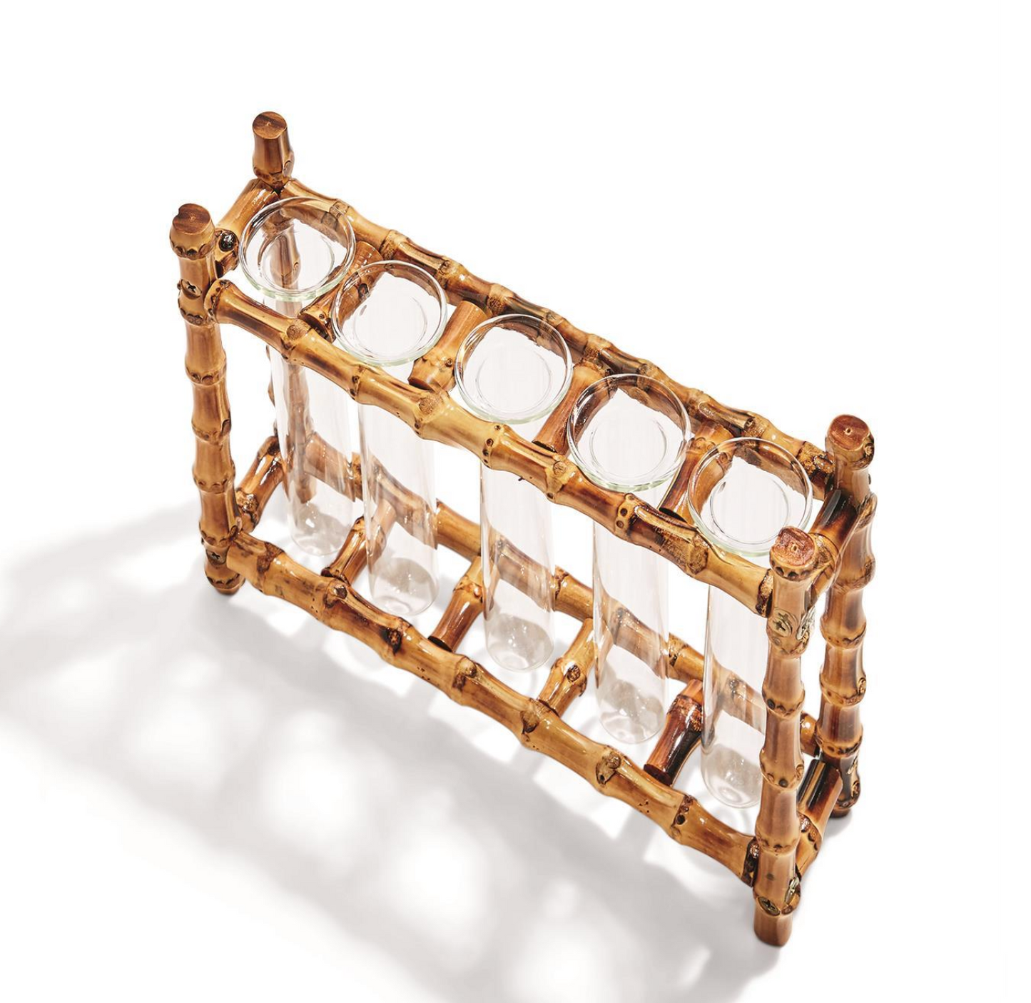 Natural Bamboo Vase Includes 5 Glass Tubes