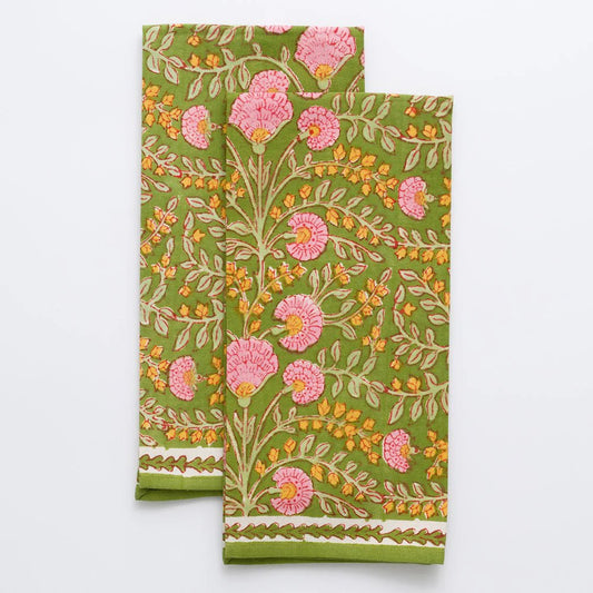 Cactus Flower Fern & Flamingo Tea Towels