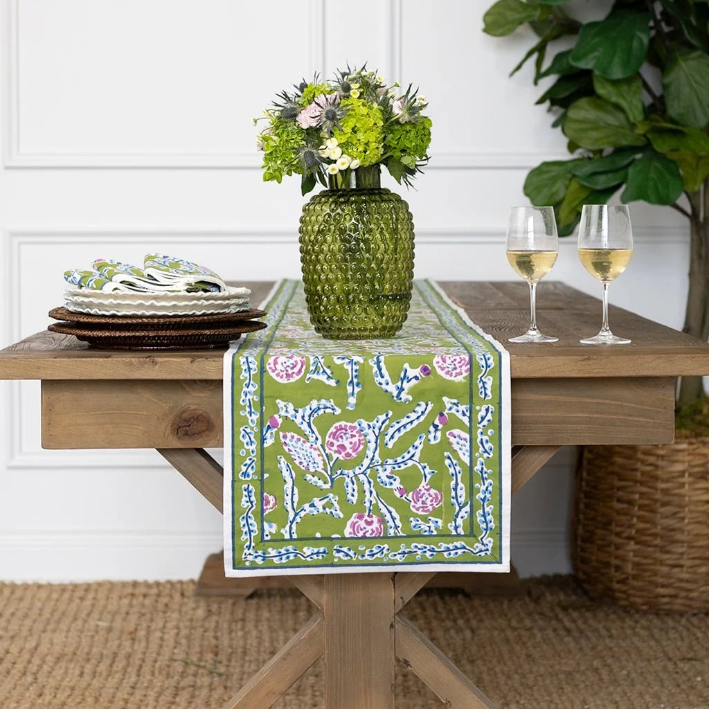 Climbing Dahlia Lavender & Fern Table Runner