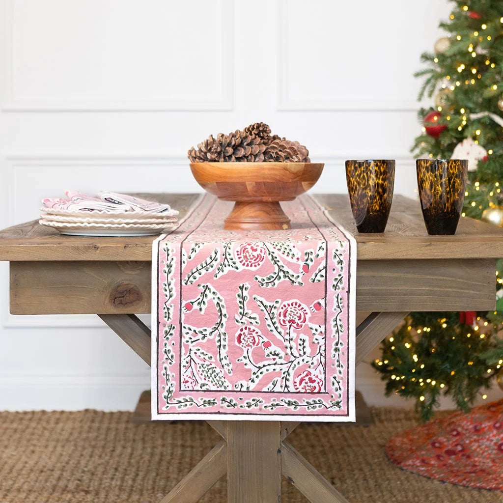 Climbing Dahlia Rose Table Runner