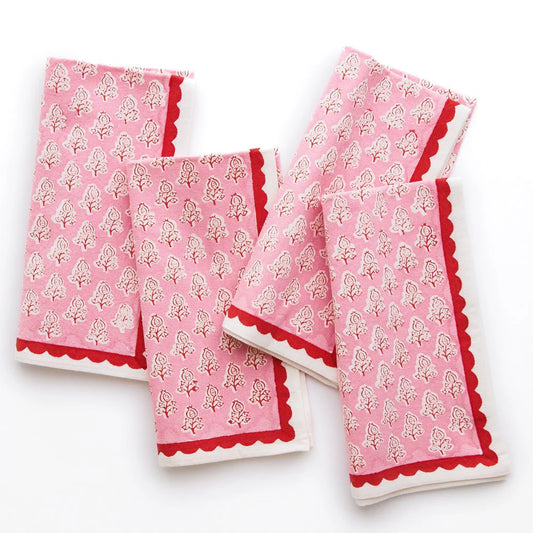 Pom Buti Pink Napkin: Set of 4