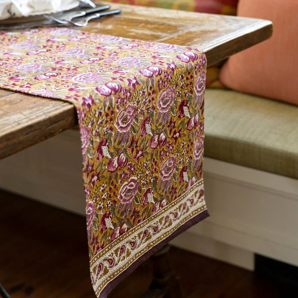 Pomegranate Garden Plume & Ochre Table Runner