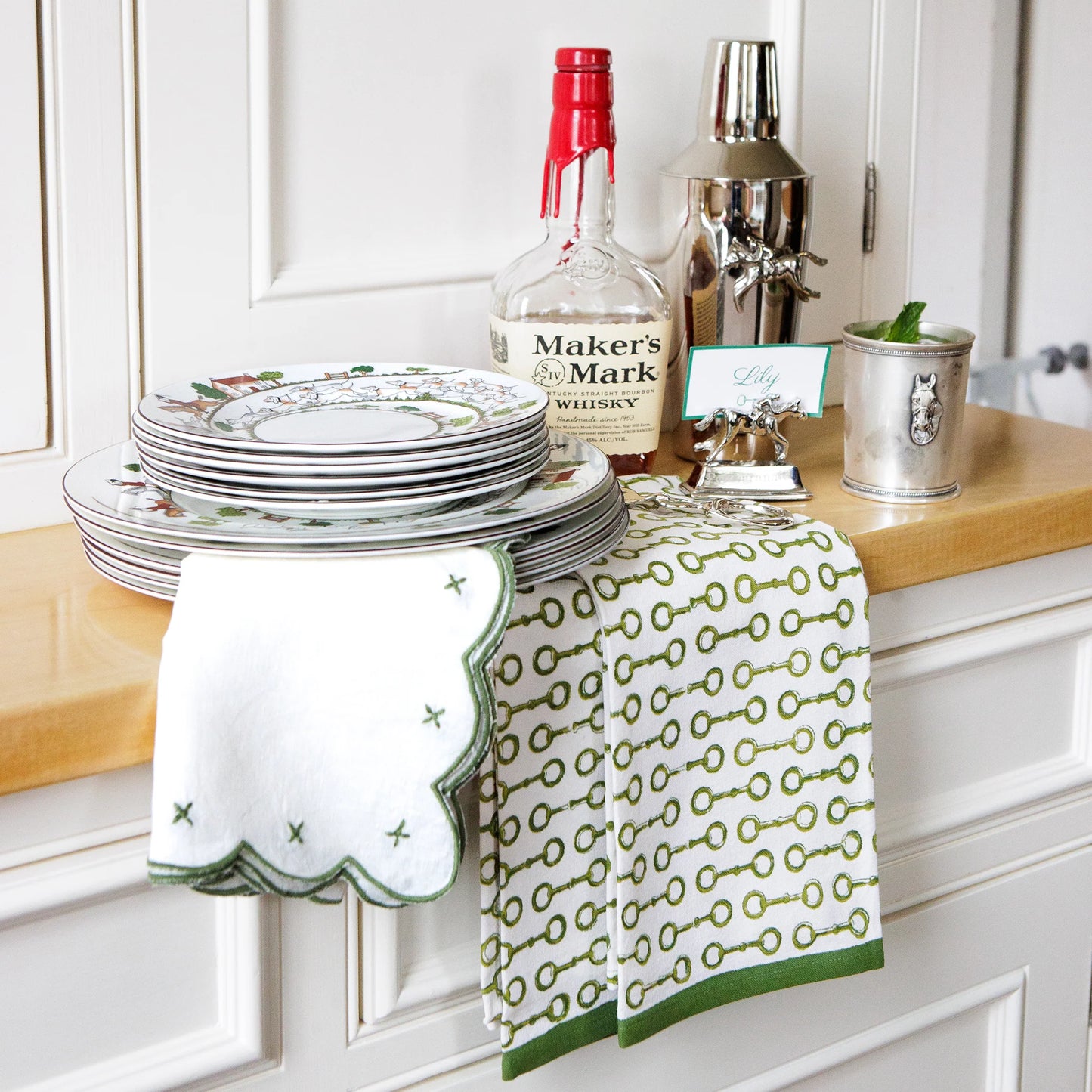 Pony Club Green Tea Towel