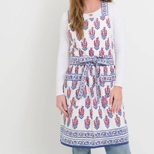 Sagar Red & Blue Apron