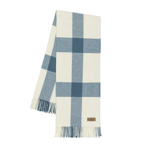 Wellington Plaid Throw - Lake Blue