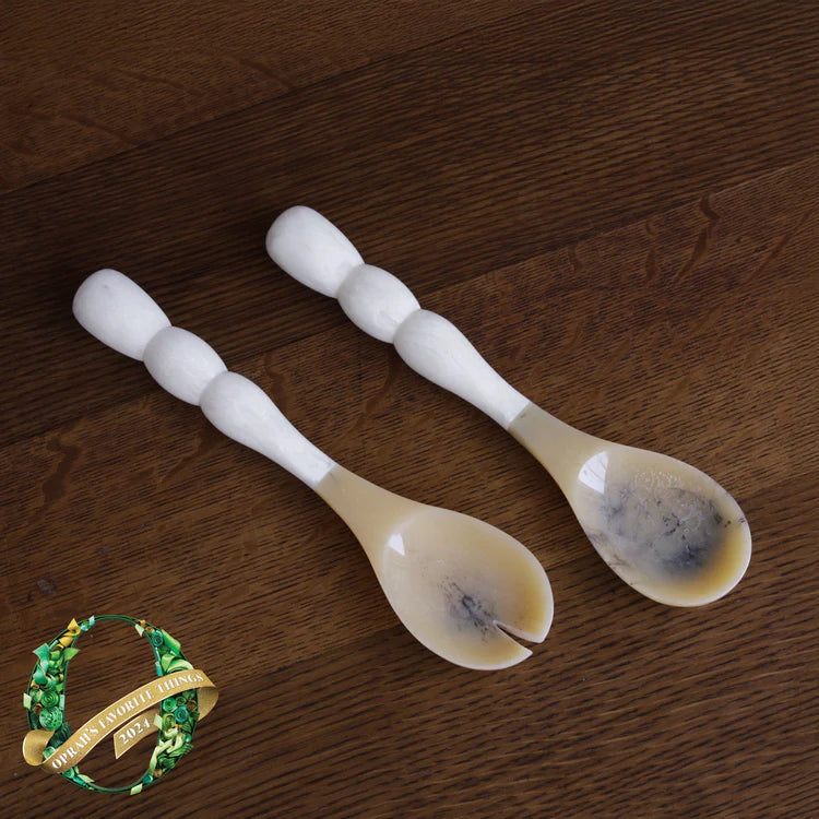 White Rio Salad Servers