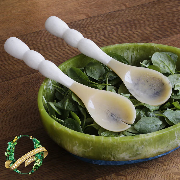 White Rio Salad Servers