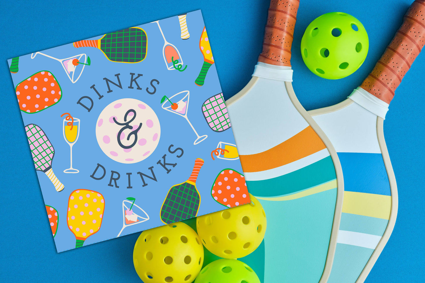 Funny Pickleball Cocktail Napkins | Dinks and Drinks