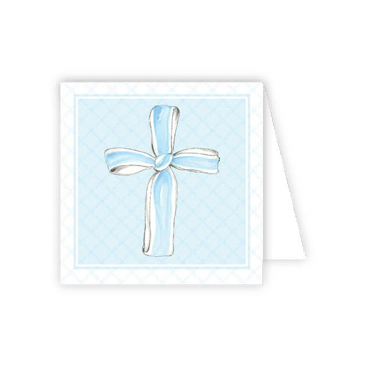 Blue Ribbon Cross Enclosure Card
