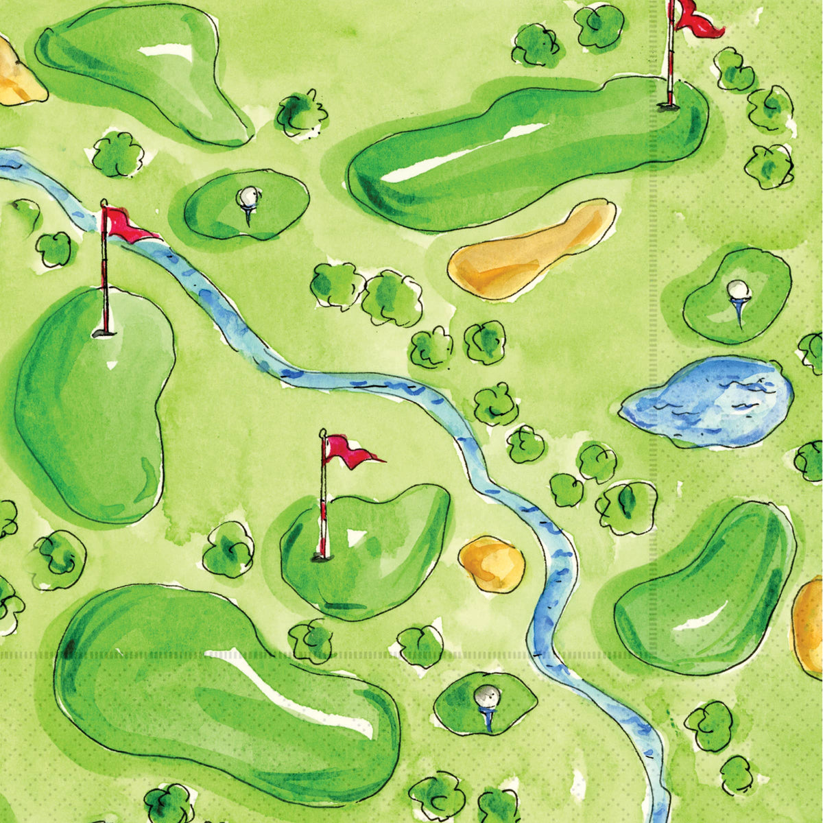 Paper Cocktail Napkins 20 Ct Golf Rosanne Beck