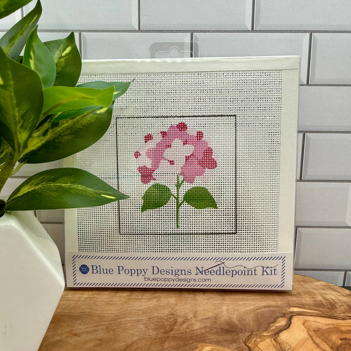 Pink Hydrangea Needlepoint Design