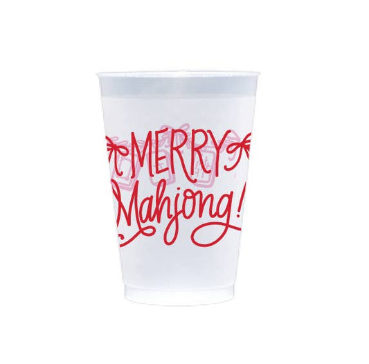 Merry Mahjong Christmas Cups Red