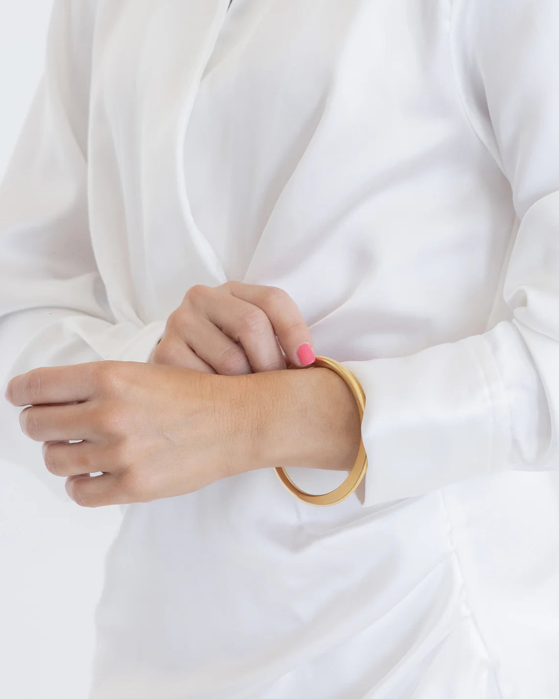 Gold Round Flat Vintage Acapulco Bangle Bracelet