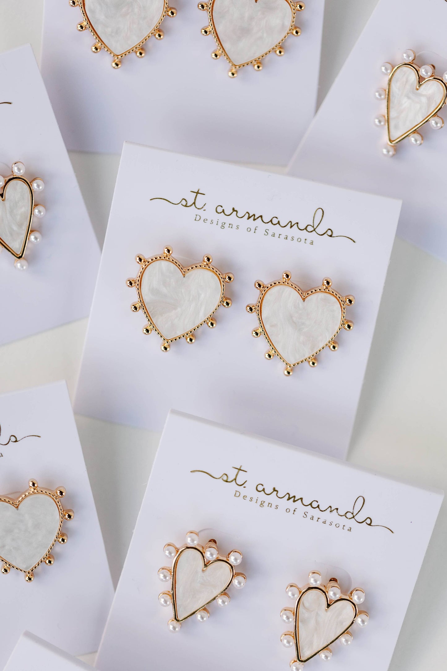 Gold Studded Heart Earrings