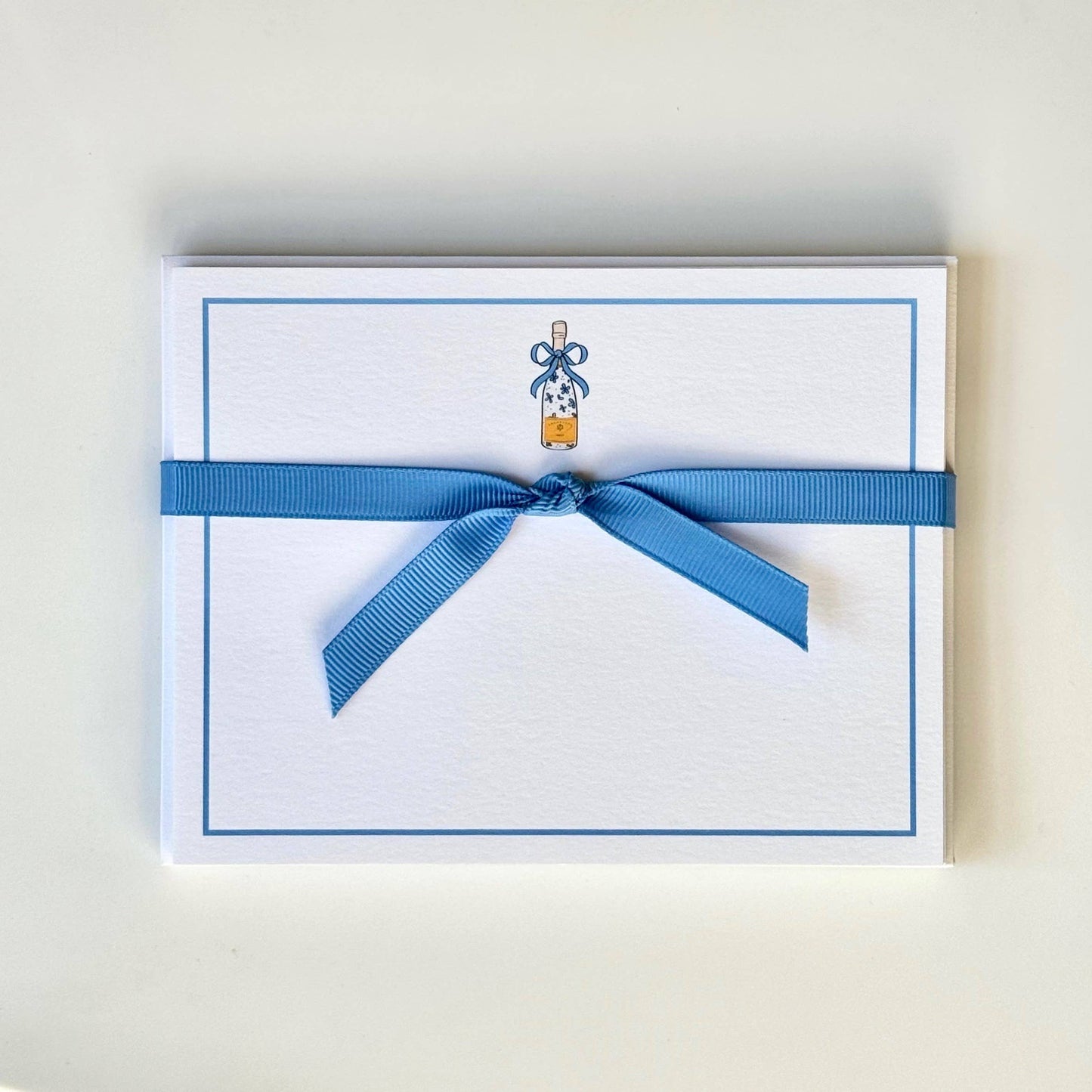 Painted Champagne Bottle - Flat Note Cards