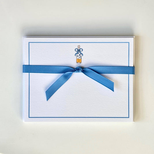 Painted Champagne Bottle - Flat Note Cards
