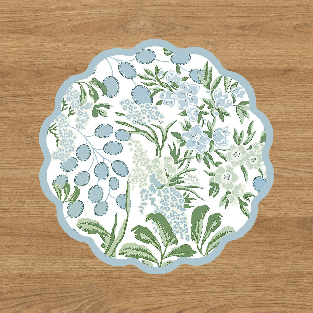 VIDA Floral and Flowers Reversible Placemats Set of 4 ( Slate & Green)