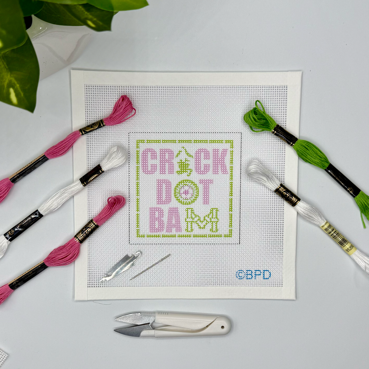 Crack Dot Bam Needlepoint Design (Mahjong)