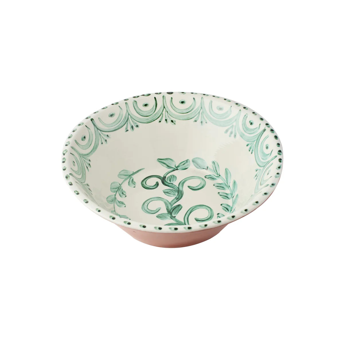 Casa Nuno Green/White Bowl, Medium
