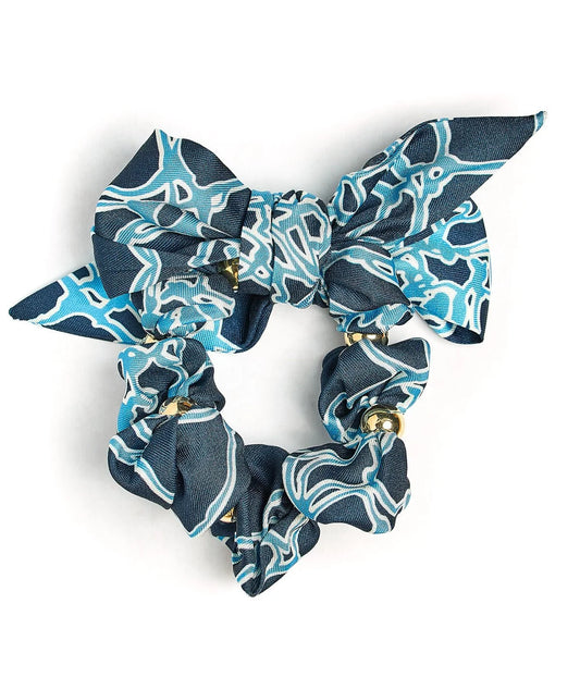 Cassie Scarf Bracelet & Scrunchie | Blue Coral