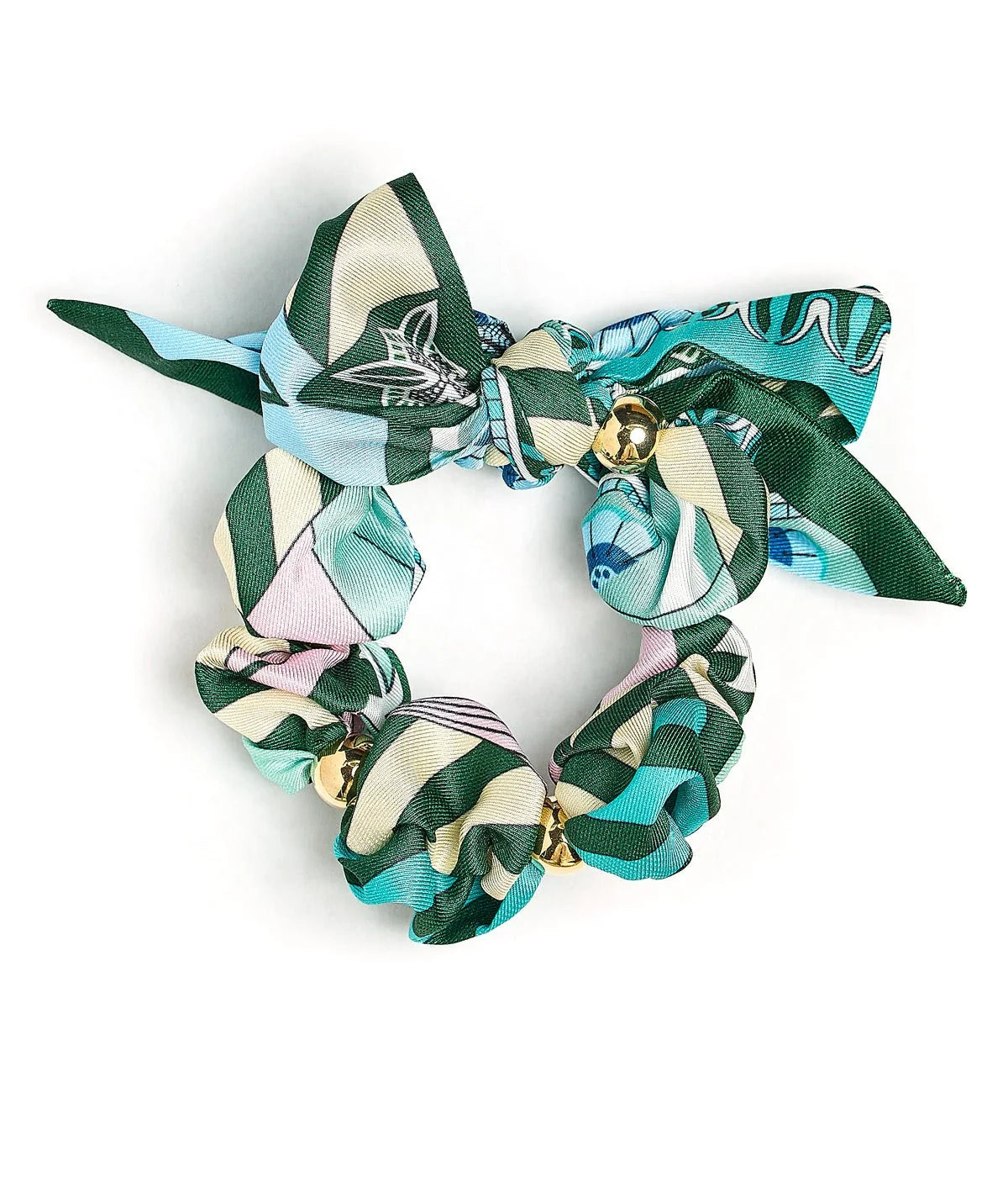 Cassie Scarf Bracelet & Scrunchie | Green Riviera