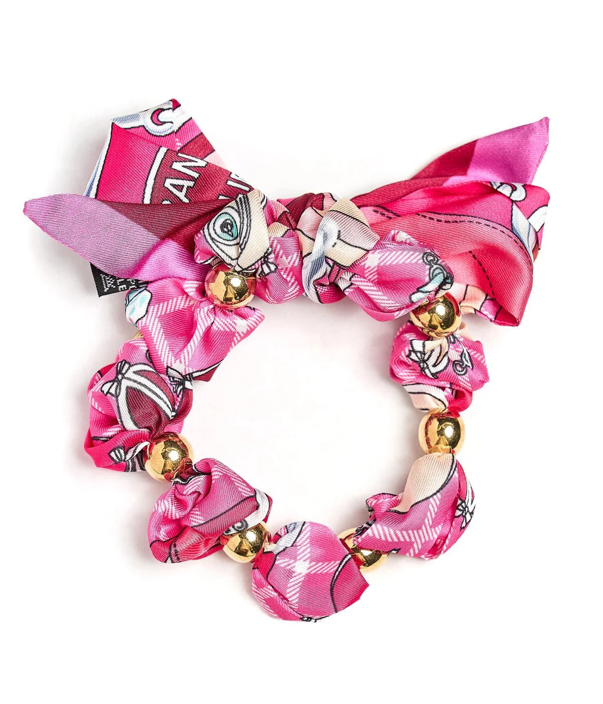Cassie Scarf Bracelet & Scrunchie | Hot Pink Football