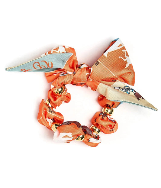 Cassie Scarf Bracelet & Scrunchie | Orange Horse