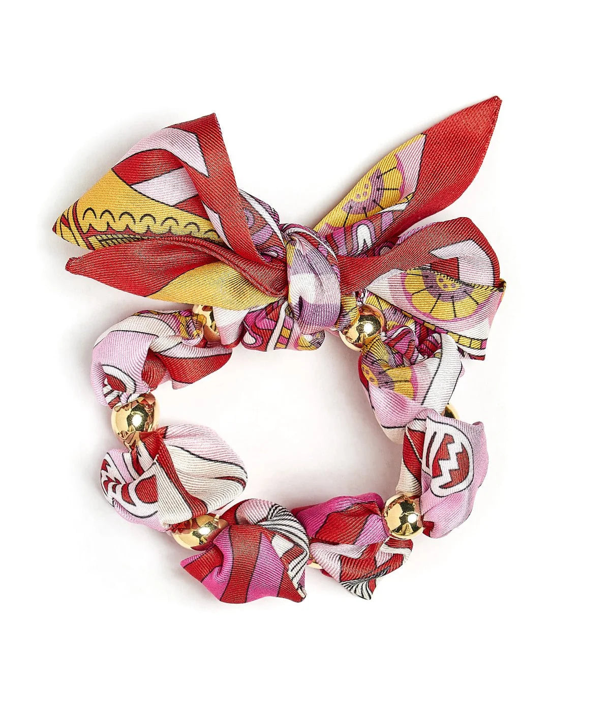 Cassie Scarf Bracelet & Scrunchie | Pink and Red Riviera