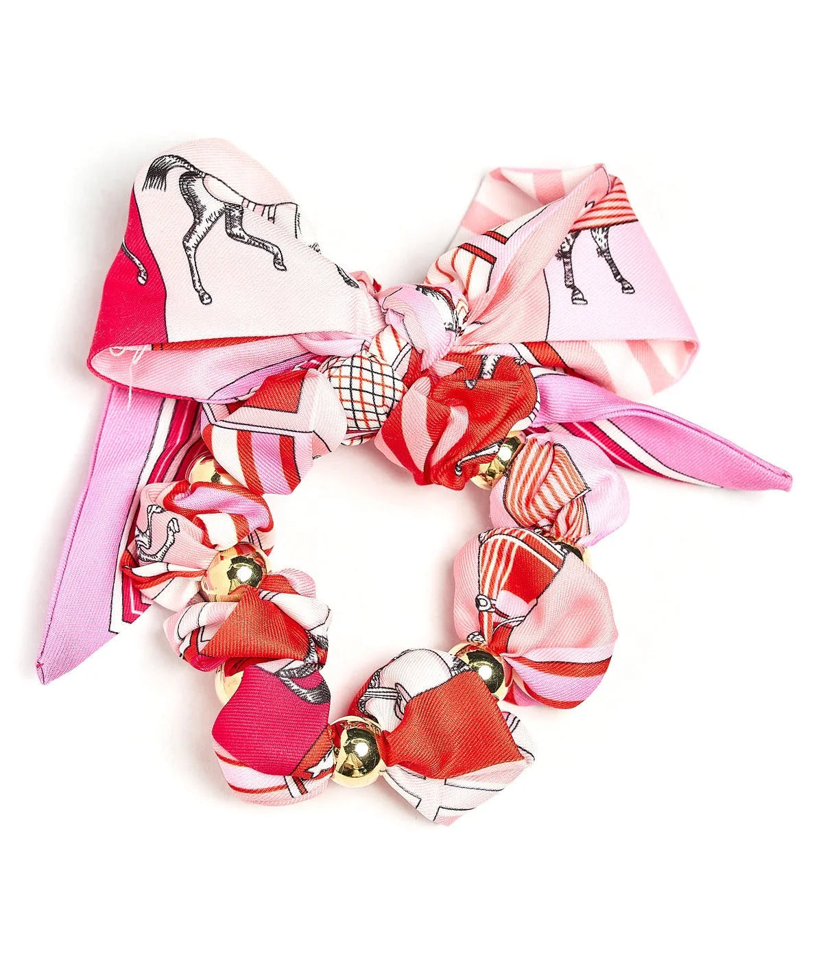 Cassie Scarf Bracelet & Scrunchie | Pink Red Horse