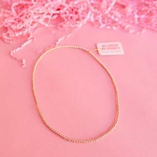 3MM Gold Beaded Necklace