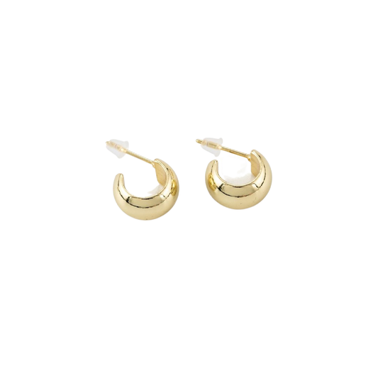 Petite Chunky Gold Hoop Earrings