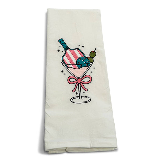 Pickleball Pink Martini Cotton Towel
