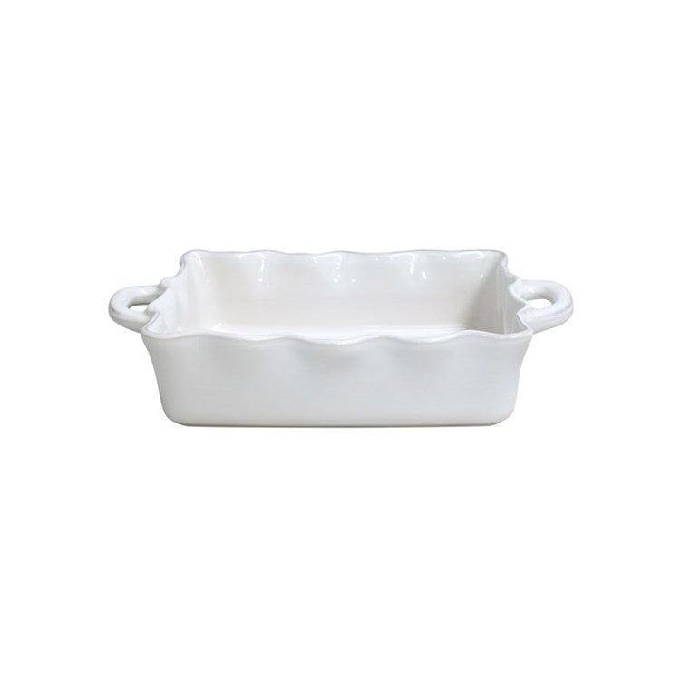 BAKER RUFFLED MD RECT 14in-WHITE (COOK & HOST)