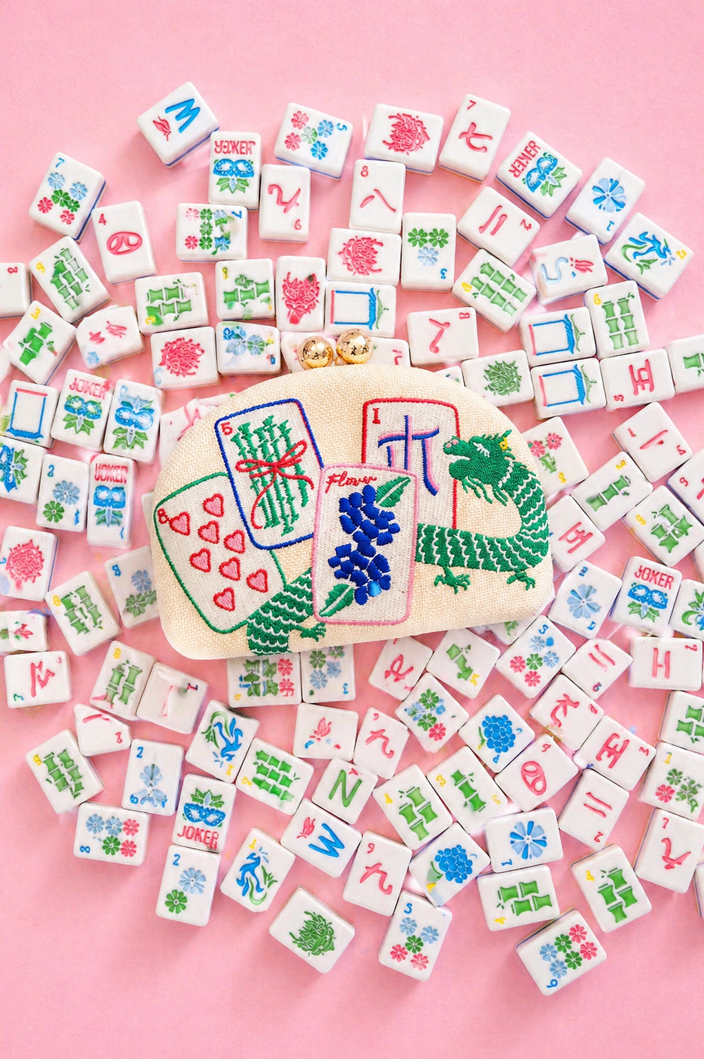 Mahjong Clutch | Embroidered