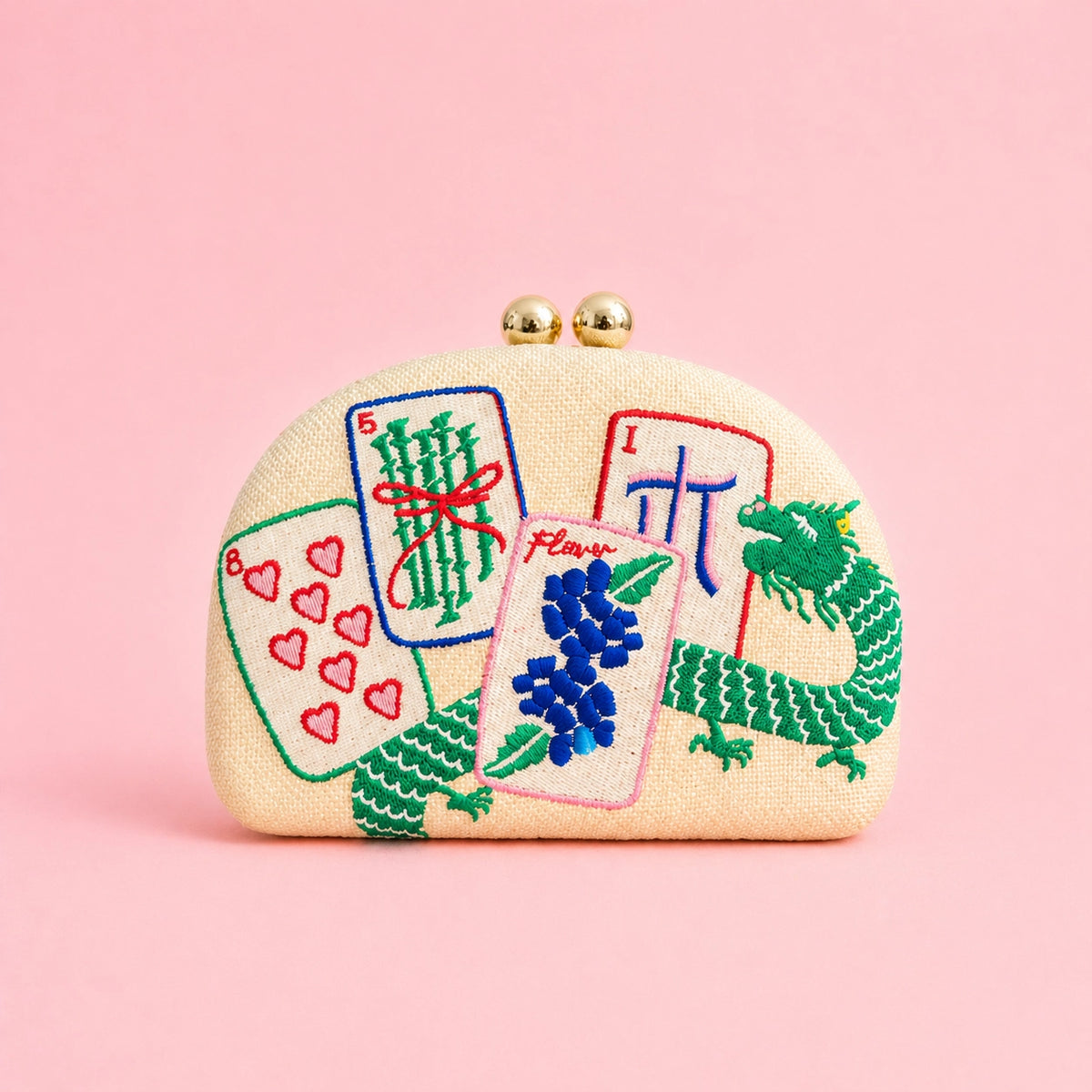 Mahjong Clutch | Embroidered