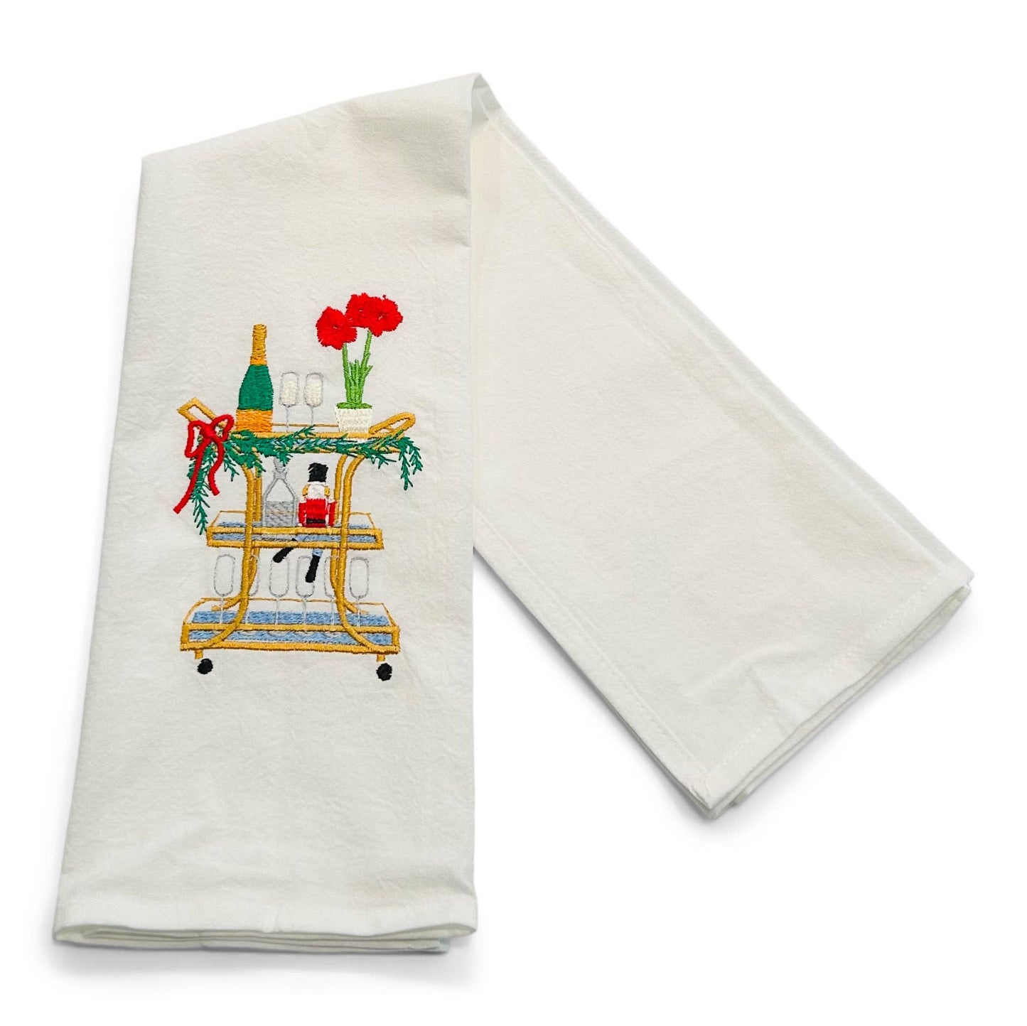 Amaryllis Holiday Bar Cart Cotton Towel