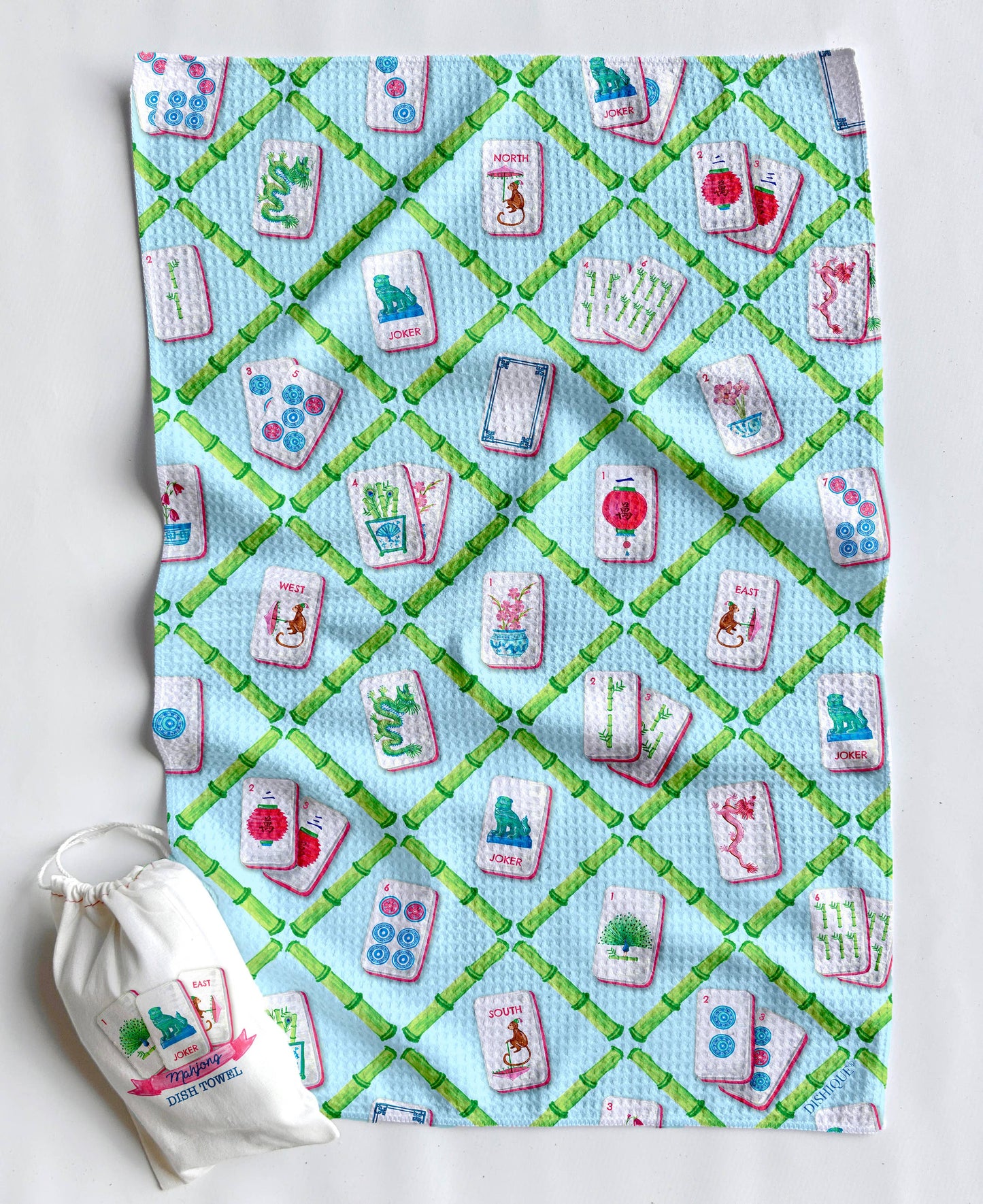 Mahjong Icons Artwork Waffle Towel