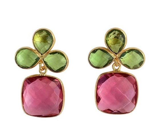 Dabney Green & Pink Earrings.