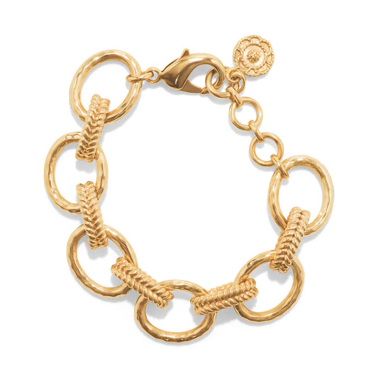 Cleopatra Regal Link Bracelet, 7" + 1.5" - Gold