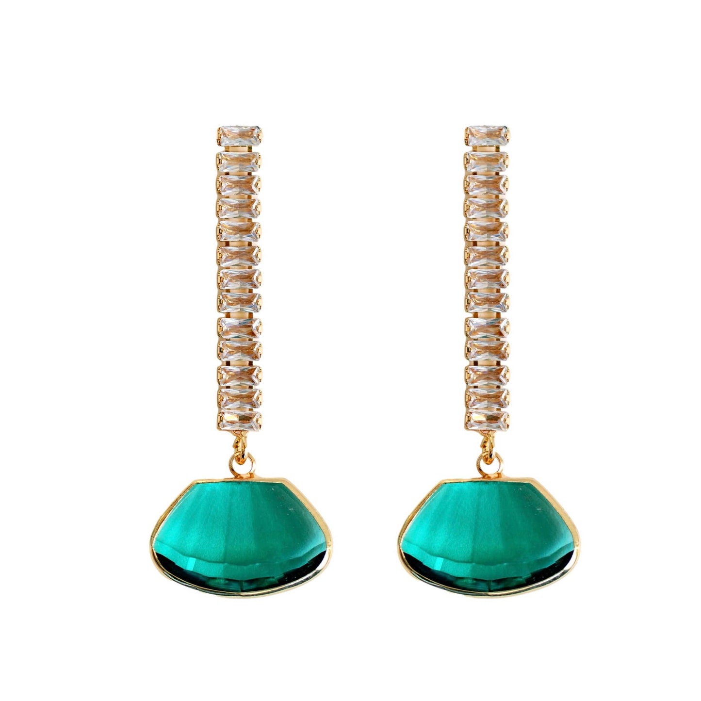 Emerald Swingy Diamond Drop Earrings