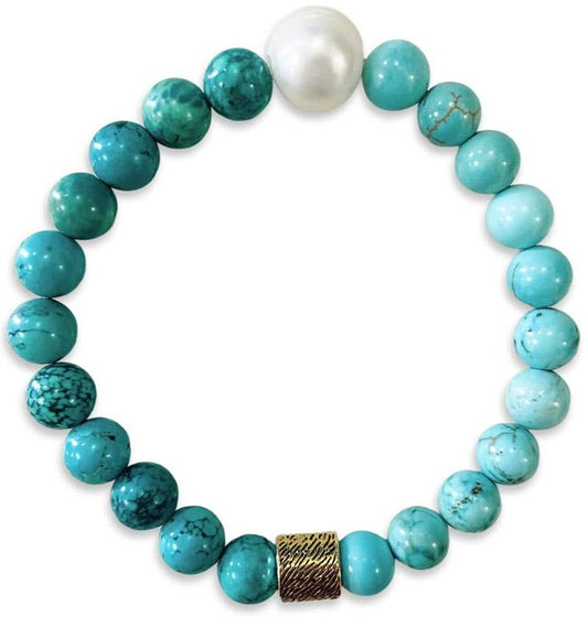 Seaside Beaded Bracelet - Turquoise