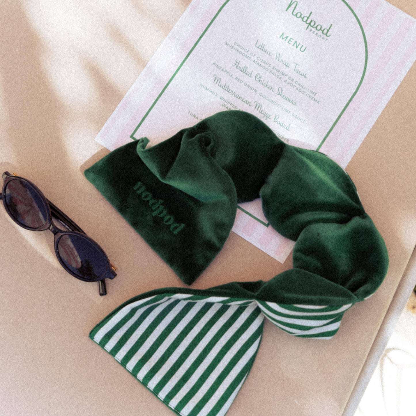 Green Cabana Weighted Sleep Mask - Eye Mask