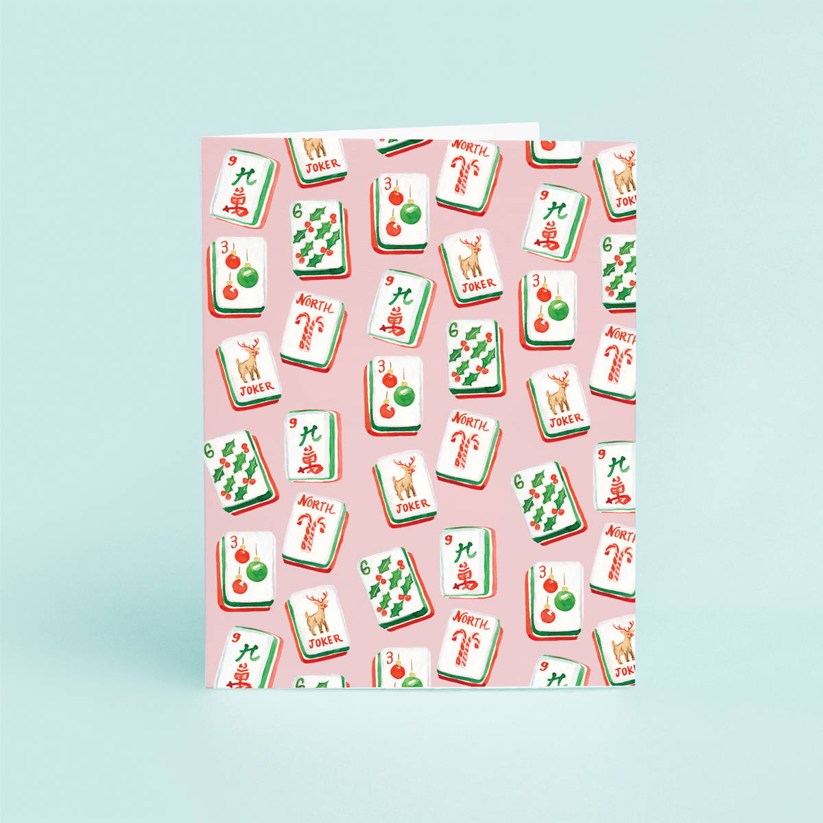 Holiday Mahjong Christmas Card