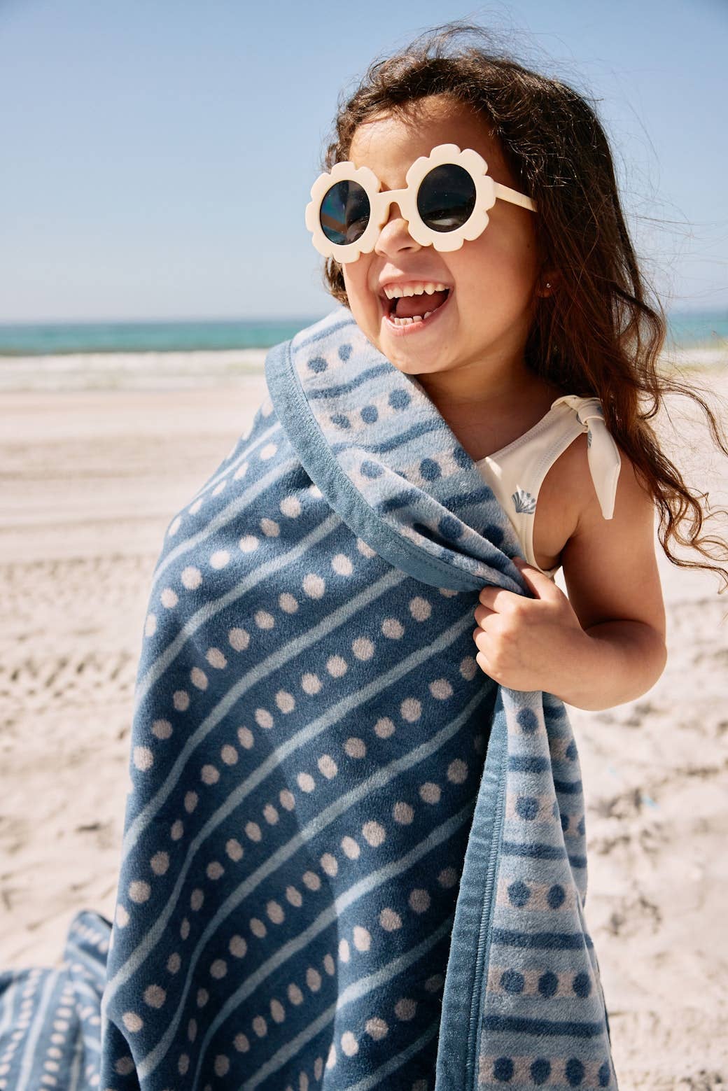 Beach Pebble Cornflower Blanket