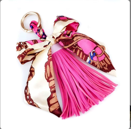 Tassel + Scarf Bag Charm, Assorted Colors